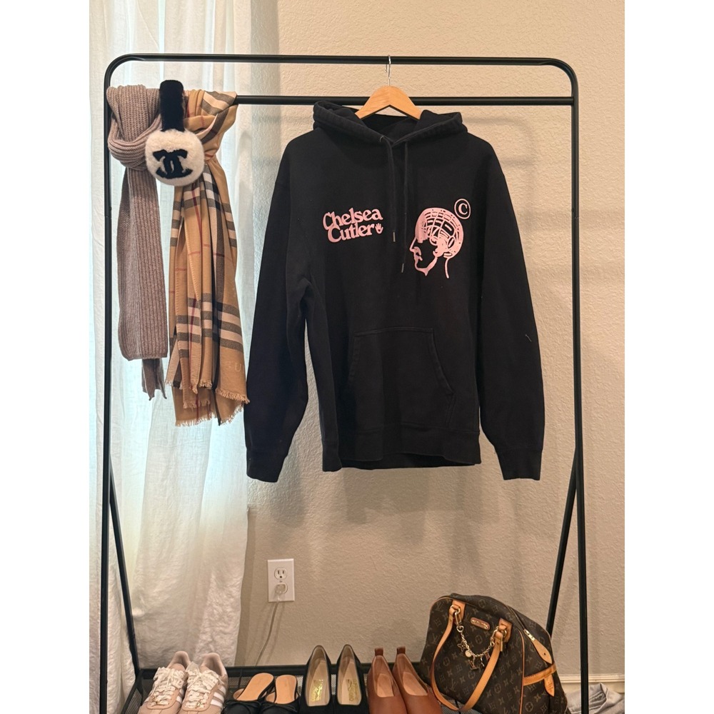 Chelsea Cutler How To Be Human Tour Hoodie Black Pink Graphic Pullover XL